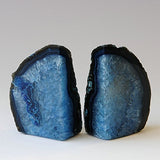 JIC Gem Agate Bookend Dyed Blue Polished 1 Pair - 3 to 4 Lbs