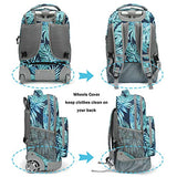 Tilami Rolling Backpack 19 inch Wheeled LAPTOP Boys Girls Travel School Student Trip, rainforest