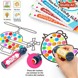 Dot Markers, 14 Colors Bingo Daubers with 135 Patterns, 5 Activity Books, Educational Set With Art Activities,Non-Toxic Washable Coloring Markers by Shuttle Art
