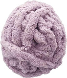 Chunky Chenille Yarn for Blanket, Super Soft Thick Fluffy Jumbo Chunky Chenille-Style Polyester Yarn for Home Décor Projects,Arm Knitting (Purple, 500g / 14 oz / 55 Yards)