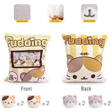 Nenalayo Cute Kitty Cat Snack Pillow Pudding Decorative Stuffed Animal Dolls for Bed Couch Creative Toy Gifts for Teens Girls Kids