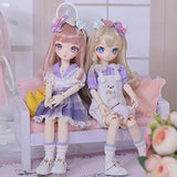MEShape Cute 1/6 BJD Doll Full Set 31cm Ball Jointed SD Dolls Fashion Cosplay Doll, Resin Mini Doll Surprise Gift, Two Styles for You to Choose,A