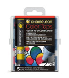 Chameleon Art Products, Primary Tones, Color Tops, Quick and Easy Blending - Set of 5