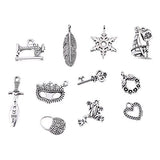 HYBEADS Silver Pewter Charms Pendants Mega Mix DIY for Jewelry Making and Crafting 100-Piece