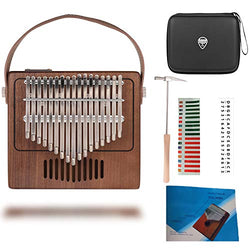 TOM Kalimba, 17 Key Thumb Piano with EVA High-performance Protective Case, Tune Hammer And Study Instruction 17 Finger Tone Mbira for Kids Adult Beginners Professionals