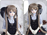 Clicked Cute Girl's Double Ponytail Wig Decor for 1/3 1/6 1/4 BJD Night Lolita Doll DIY Supplies Doll Making,A,1/3