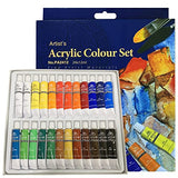 Mini Canvas Bundle with Acrylic Paint Set 24 Colors