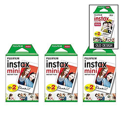 Fujifilm Instax Mini Instant Film (3 Twin packs, 60 Total pictures) for Instax Cameras