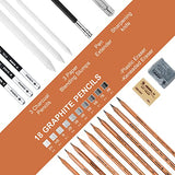 YunQiDeer Drawing Pencils, Sketch Pencils Art Supplies Kit for Kids Adults, Professional Sketching Art Graphite Charcoal Pencils Set