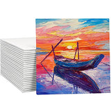 FIXSMITH Painting Canvas Panel Boards - 6x6 Inch Art Canvas,24 Pack Small Square Canvases,Primed Canvas Panels,100% Cotton,Acid Free,Artist Canvas Board for Hobby Painters,Students & Kids