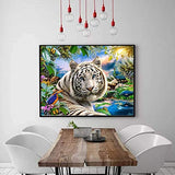 Diamond Painting Kit 16x12 Inch, 5D DIY Diamond Painting Kits for Adults, Tiger Pattern Full Drill Painting by Number Kits for Adults for Wall Decor Gift(B)