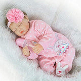 Reborn Baby Dolls Girl Closed Eyes 22 inch Soft Weighted Body, Real Looking Sleeping Newborn Cute Lifelike Handmade Vinyl Silicone Reborn Babies