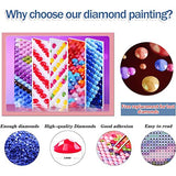 5D Diamond Painting Kits for Adults Kids - Full Drill Round Diamond Art Kits by Number, Crystal Rhinestone Gem Art Craft for Home Wall Decor 12 × 16 inch