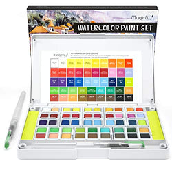 Water Color Set, Magicfly 48 Colors Watercolor Field Sketch Set with 2 Refillable Water Coloring