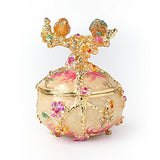 Apropos Rare Hand Printed Vintage Style Love Bird Colorful Rhinestone Jewerly Trinket Box/Faberge Egg