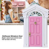 Miniature Furniture Durable Exquisiter Mini Dollhouse Door 1:12 Dollhouse Door for Dollhouse(Pink)