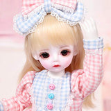 HMANE 3Pcs Set BJD Dolls Clothes 1/6, Cute Sweet Candy Color Grid Dress Clothes Outfit for 1/6 BJD Dolls (No Doll)
