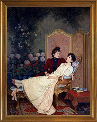 Berkin Arts Classic Framed Auguste Toulmouche Giclee Canvas Print Paintings Poster Reproduction(Nantes) #JK