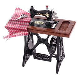 1:12 Dollhouse Miniature Furniture Sewing Machine Tailor Toy Doll House Vintage Decoration Accessories