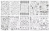 JMEOWIO 10 Sheets Spring Flower Black White Nail Art Stickers Decals Self-Adhesive Pegatinas Uñas Summer Leaf Floral Nail Supplies Nail Art Design Decoration Accessories