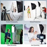 Softbox Lighting Kit, skytex Continuous Photography Lighting Kit with 2x20x28in Soft Box | 2X 85W 2700-6400K E27 LED Bulb, Photo Studio Lights Equipment for Camera Shooting, Video Recording…