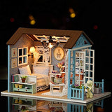 Dollhouse DIY Miniature Room Set, Kecheer DIY Dollhouse Wooden Room Assemble Kit Home Decoration Miniature House ModelBuilding Toys - Christmas Birthday Gifts for Boys Girls Women Friends (Blue Time)