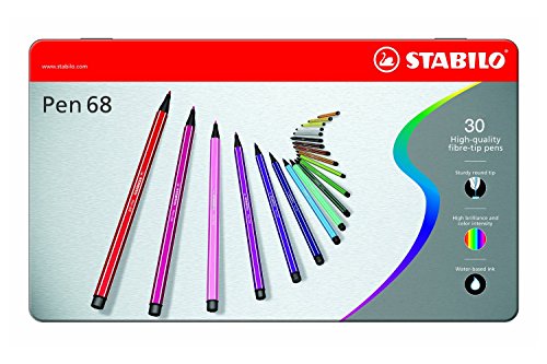 Stabilo Point Pen 68 30-Color Metal Tin Set
