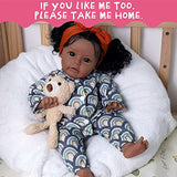 JIZHI Black Reborn Baby Dolls - 18 Inch Realistic-Newborn Baby Dolls - Lifelike Baby Dolls Girl Real Life Reborn Baby Soft Body with Clothes & Gift Box for Kids Age 3+