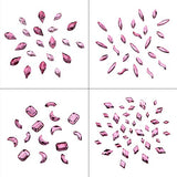 300pcs Violet Shape 3d Nail Decor Crystals Flatback Rhinestones Big Small Mix for Crafts Makeup Nails Art Accessories Set