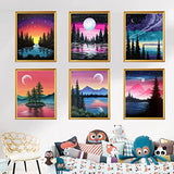 AiYuanzsh 6 Diamond Paintings Adult Children's Paintings DIY 5D Landscape Scenery Diamond Painting Mosaic Digital Painting Crafts Interior Decoration (12x16inches)