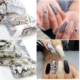 10 PCS Snake Nail Foil Transfer Stickers Snake Print Nail Art Supplies Foil Transfers Decals Snake Print Nail Foil Adhesive Sticker for Women Girls Nail Art Decoration DIY Manicure Design