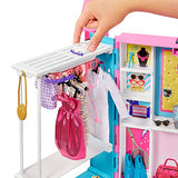 Barbie Dream Closet with Blonde Barbie Doll & 25+ Pieces, Toy Closet Expands to 2+ ft Wide & Features 10+ Storage Areas, Full-Length Mirror, Customizable Desk Space and Rotating Clothes Rack