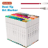 Shuttle Art 88 Colors Dual Tip Alcohol Based Art Markers,Permanent Marker Pens Highlighters with Case Perfect for Illustration Adult Coloring Sketching and Card Making