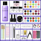 Morovan Acrylic Nail Kit With 42 Colors Nails Kit Acrylic Set Acrylic Powder and Liquid Set Nail Gel Glue Glitters Sequins Acrylic Brush Set French Tips Nail Files Professional Acrylic with Everything