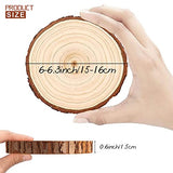 WLIANG Natural Wood Slices, 10 Pcs 6-6.3 Inch Unfinished Craft Wood Circles Round Wooden Slices with Tree Bark for Weddings, Table Centerpieces and Christmas Ornaments DIY Projects