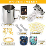 Candle Making Supplies Kits for Beginners, Swigrance DIY Candle Starter Kit Include Pouring Pot, Aluminum Tin Jars, 100Pcs Wicks, Rotating Candlestick Holder and More, Make Your Own Candles