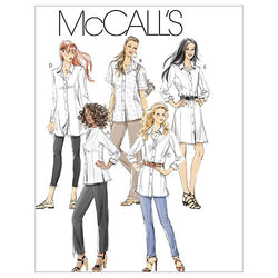 McCall's Patterns M6124 Misses'/Miss Petite/Women's/Women's Petite Shirts in 3 Lengths, Size B5 (8-10-12-14-16)