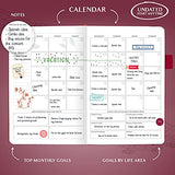 Legend Planner – Deluxe Weekly & Monthly Life Planner to Hit Your Goals & Live Happier. Organizer Notebook & Productivity Journal. A5 Hardcover, Undated – Start Any Time + Stickers – Hot Pink Gold