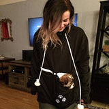 Womens Pet Carrier Shirts Kitten Puppy Holder Animal Pouch Hood Sweatshirt XL
