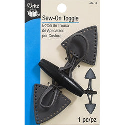 Dritz 454-13 Sew-On Toggle, Dark Wooden Button, Grey