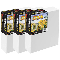 The Edge All Media Cotton Deluxe Stretched Canvas - Paintable Edges For Frameless Artwork Presentation, Superior Priming For Richness and Purity of Paint Colors - Box of 3 - [2.5" Deep | 16X20]