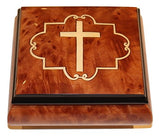 Cross Italian inlaid musical jewelry box with customizable tune options