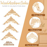 Wood Appliques Onlays Decorative Wood Applique DIY Wood Appliques and Onlays for Furniture Long Wood Carved Onlay for Bed Door Cabinet Wardrobe Furniture Decoration(10 Pieces,Small Size)