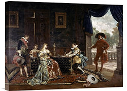 Global Gallery Budget Adolphe Alexandre Lesrel Signing A Marriage Contract at Court of Louis XIV Gallery Wrap Giclee on Canvas Wall Art Print