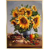 DIY 5D Diamond Painting Kits Sunflower Diamond Art by Number for Adults Full Round Drill Crystal Rhinestone Embroidery Art for Home Wall Decor - Sunflowers Diamond Painting 11.8 x 15.8 inches