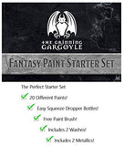The Grinning Gargoyle GAR-FPS001 - Fantasy Paint Starter Set - Acrylic Paints for Miniatures - 20x Assorted 18ml Colours - Includes a Paint Brush - Warpaints - Army Painter