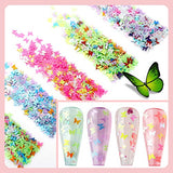 Makartt Nail Decorations Kit, Ocean Couture Nail Glitters Nail Rhinestones 3D Butterfly Dried Flowers with Nail Tweezers for Summer Nails Design Gel Art Complete Nail Accessories Supplies Kit