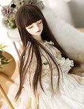 Clicked BJD Doll Full Wig for 1/3 1/4 1/6 Dolls DIY Supplies, Long Straight Hair Wig Doll Making DIY Accessory,C,1/4