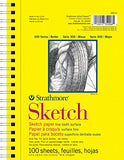 Strathmore 300 Series Mixed Media Paper Pad & 300 Series Sketch Paper Pad, Top Wire Bound, 5.5x8.5 inches, 100 Sheets (50lb/74g) Graphite, Charcoal, Pencil, Colored Pencil
