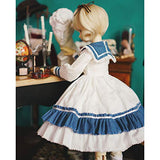 HMANE BJD Clothes 1/4, Navy Style White Dress for 1/4 BJD Dolls (No Doll)